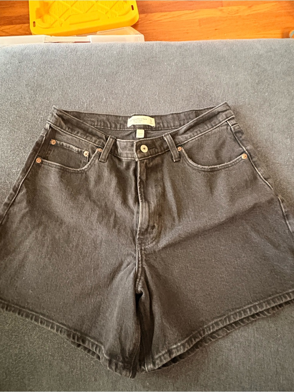 Abercrombie & Fitch Black High-Rise Denim Shorts